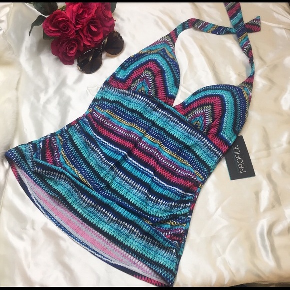 Profile by Gottex Womens Tankini Top Size 14 - Picture 3 of 6